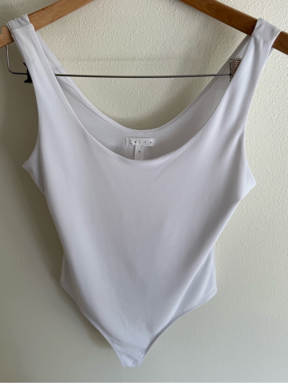 Leith White Scoop Neck Bodysuit